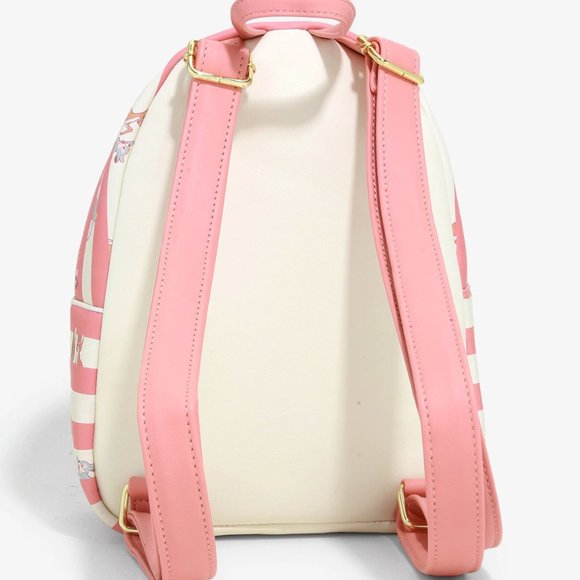 Disney Best Friends Mini Backpack Pink Stripe + Pink Sequin Keychain NEW SEALED - Picture 4 of 8